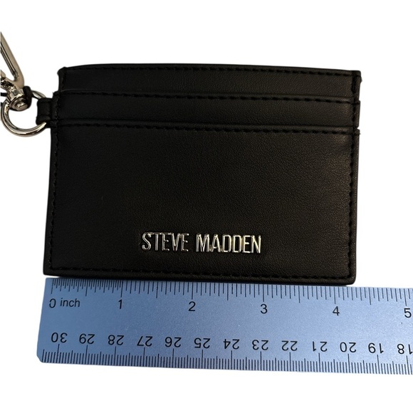 NWT Steve Madden Black Flat Wallet, Key Chain and Pouch Set - Picture 8 of 9